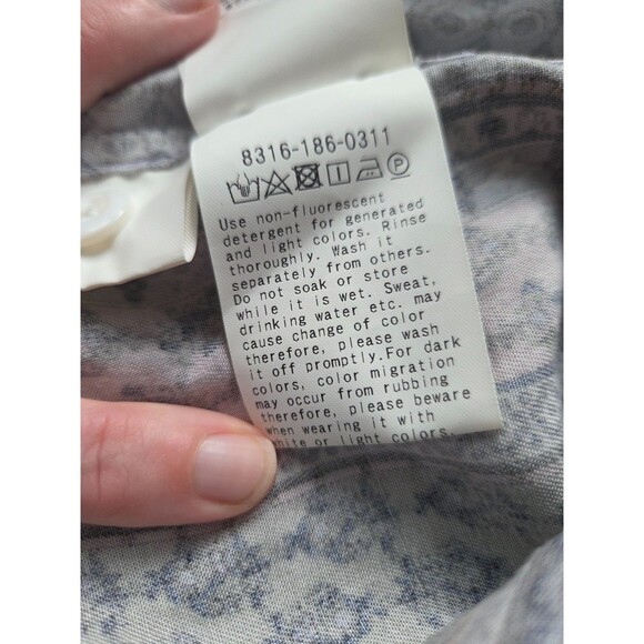 United Arrows Monkey Time Men's M Short Sleeve Button Up Shirt Ethnic Pattern - Picture 5 of 8